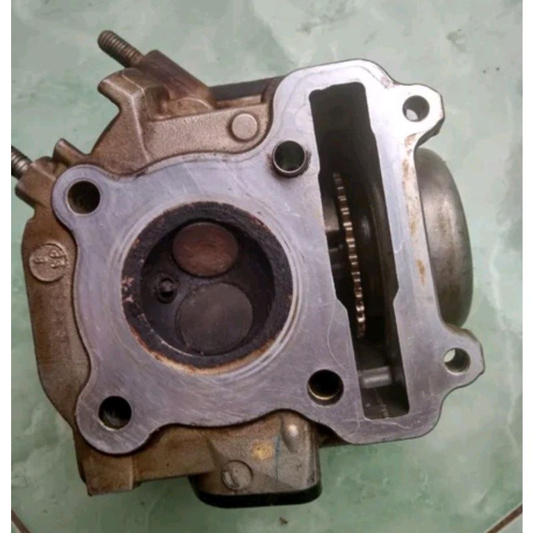 CYLINDER HEAD CYLINDER KOP BLOCK HEAD BLOCK KOP PALA BUSI ISI FULL SET KOMPLIT YAMAHA MIO SPORTY MIO