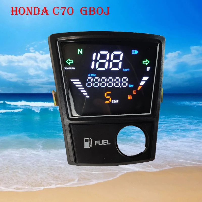 For Honda Super Cub C70 C90 C700 C800 C900 C70 GBO J LED Digital Meter RPM Assy Speedometer Odometer