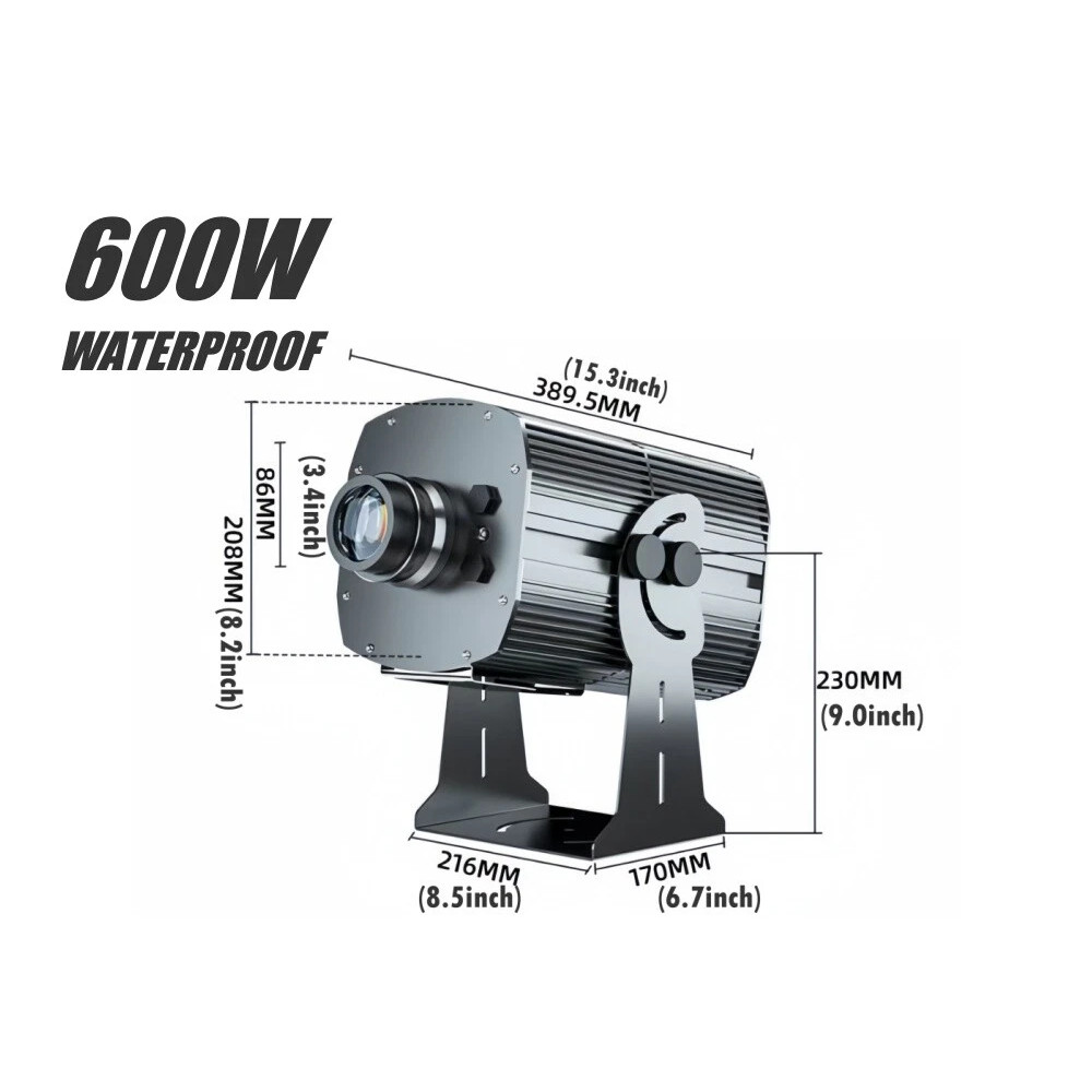 Outdoor Custom HD Gobo Advertising Logo Light 160W-600W Rotating Waterproof IP67 LED Gobo Projector 