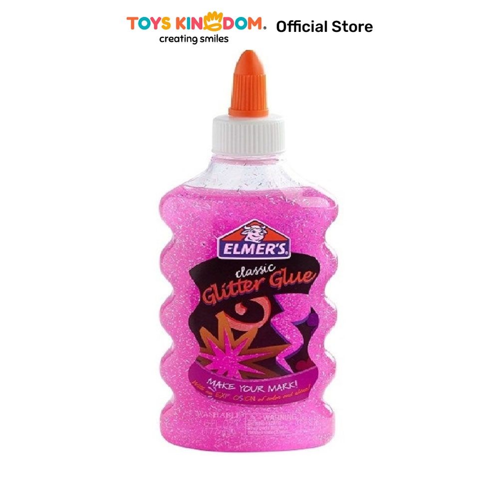 Toys Kingdom Elmers 177 ml Lem Glitter - Pink Perekat Multi Purpose Glue Mainan Slime Glue Activitie