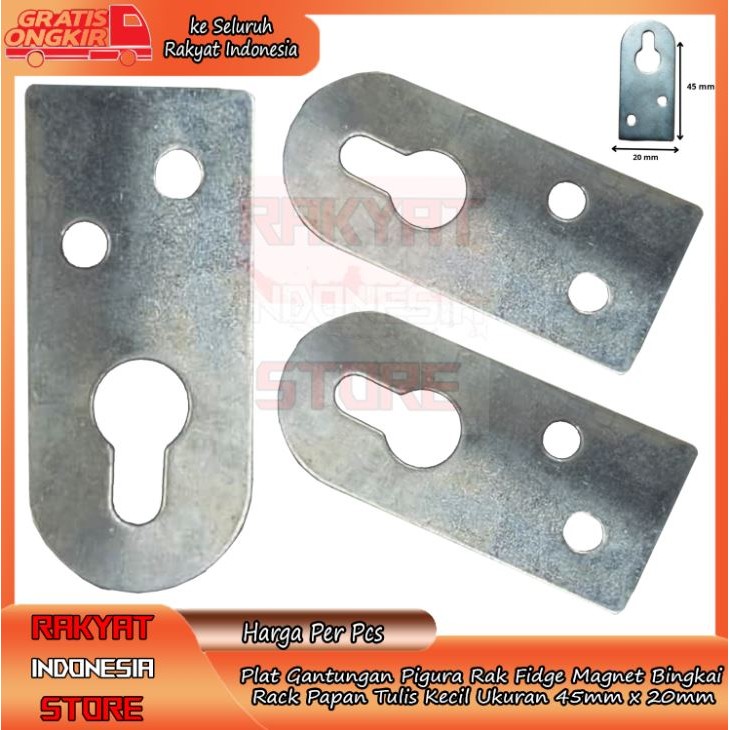 Plat Gantungan Pigura Rak Fidge Magnet Bingkai Cantolan Rack Papan Tulis Kecil Ukuran 45mm x 20mm Ca