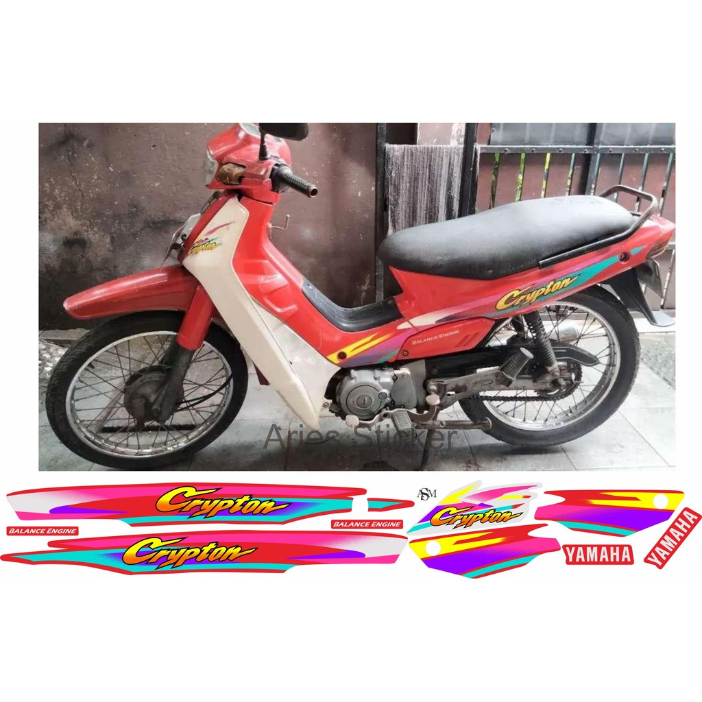 STRIPING STIKER YAMAHA CRYPTON MERAH