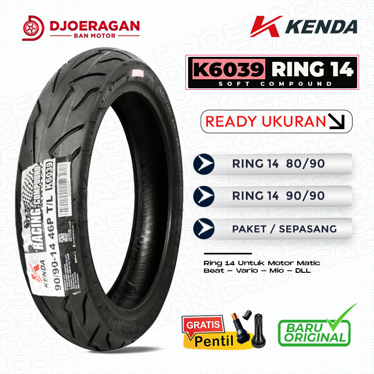 Ban Motor Ring 14 Kenda K6039 80/90 90/90 Racing Compound / Soft Compound Tubeless