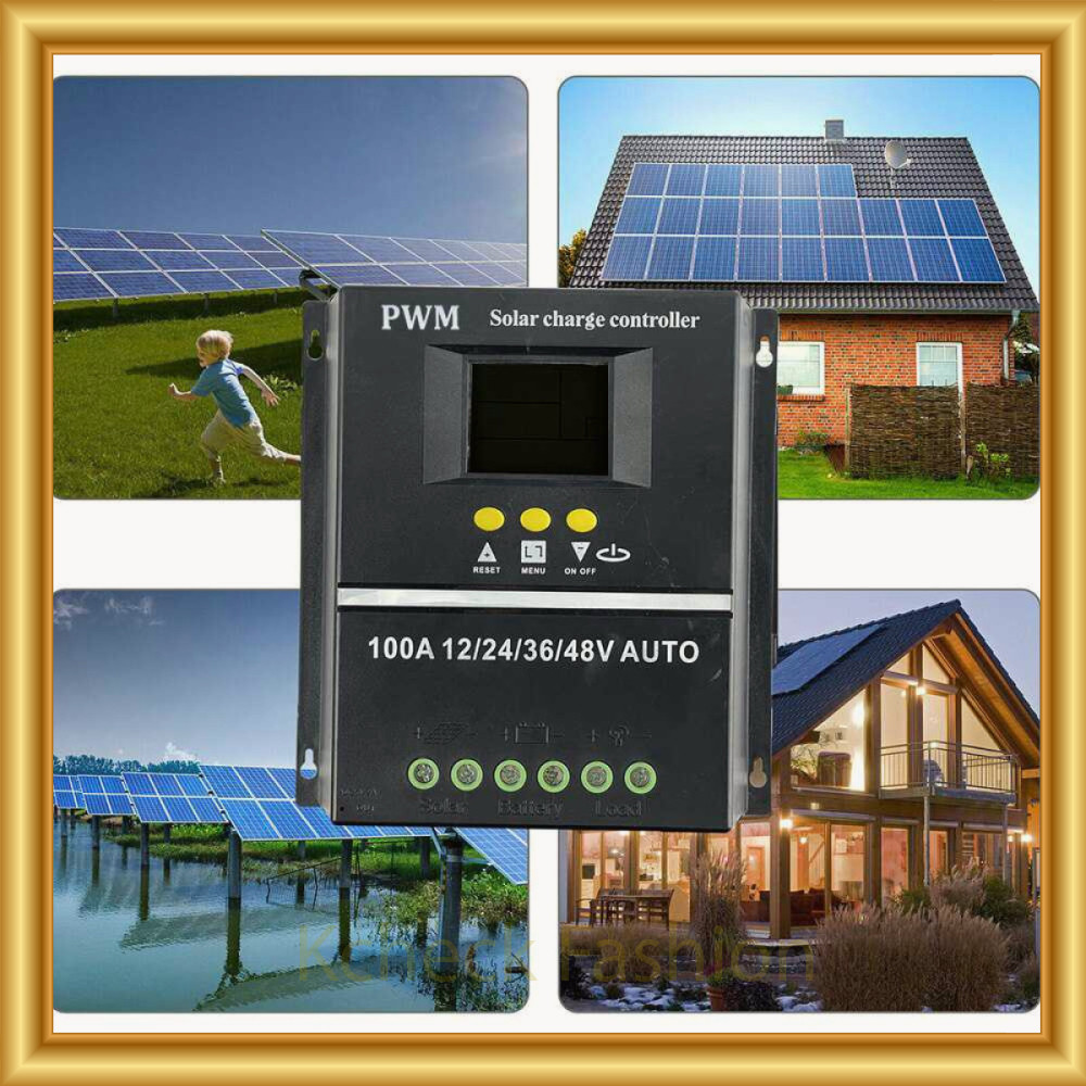 Solar Charge Controller PWM Dual USB Auto 12/24/36/48V 100A -SP588