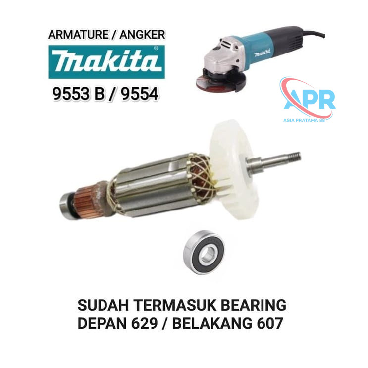 Armature Angker Rotor Asli Gerinda Tangan 4" Makita 9553B 9553 B