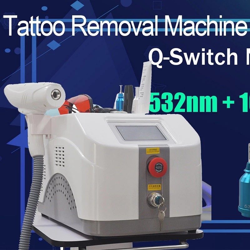 CE Portable q switch nd yag laser tattoo removal machine 1064nm 532nm 1320nm skin whitening pigment 