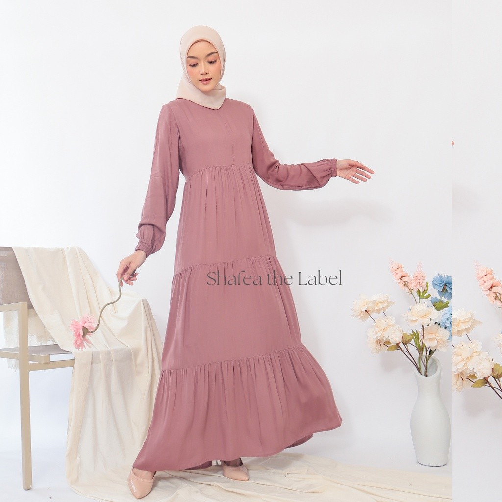 FERTUSHOP  Gamis Rayon Twill Premium - Flowy Maxy Dress - Homey Dress Polos Katun Twill Best Quality