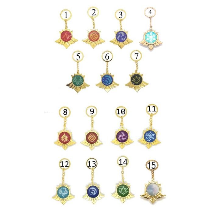 Gantungan kunci 6 cm genshin impact vision mondstadt - 3.electro