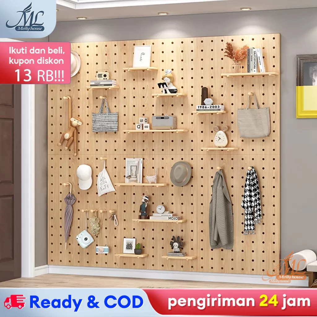 Pegboard Pegboard Dinding Papan Dinding Papan Lubang Rak Dinding Minimalis Rak Dinding Tempel