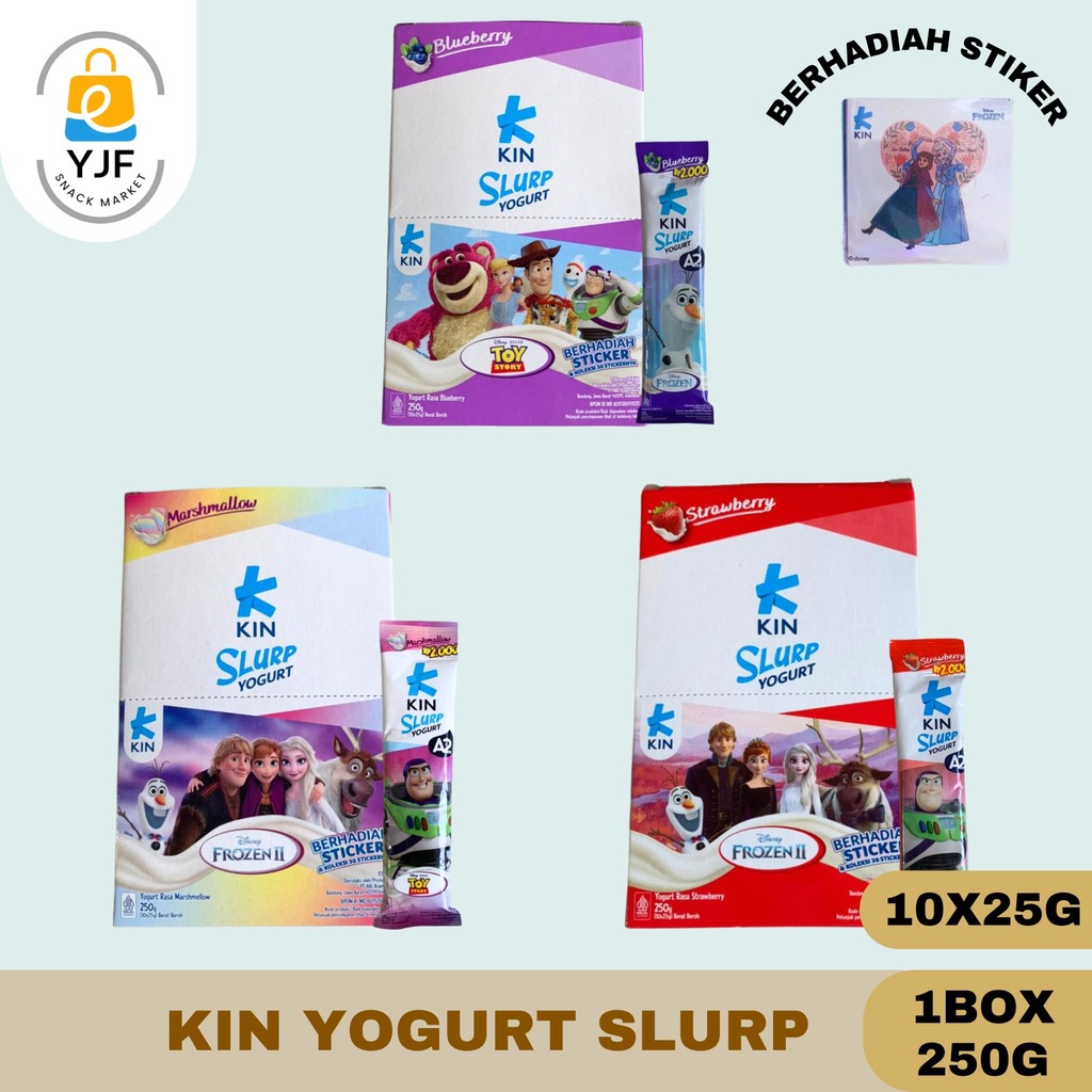 Kin Bulgarian Yogurt Slurp Kids 250g 1BOX / 10 x 25g / Youghurt Blueberry / Strawberry / Marshmellow