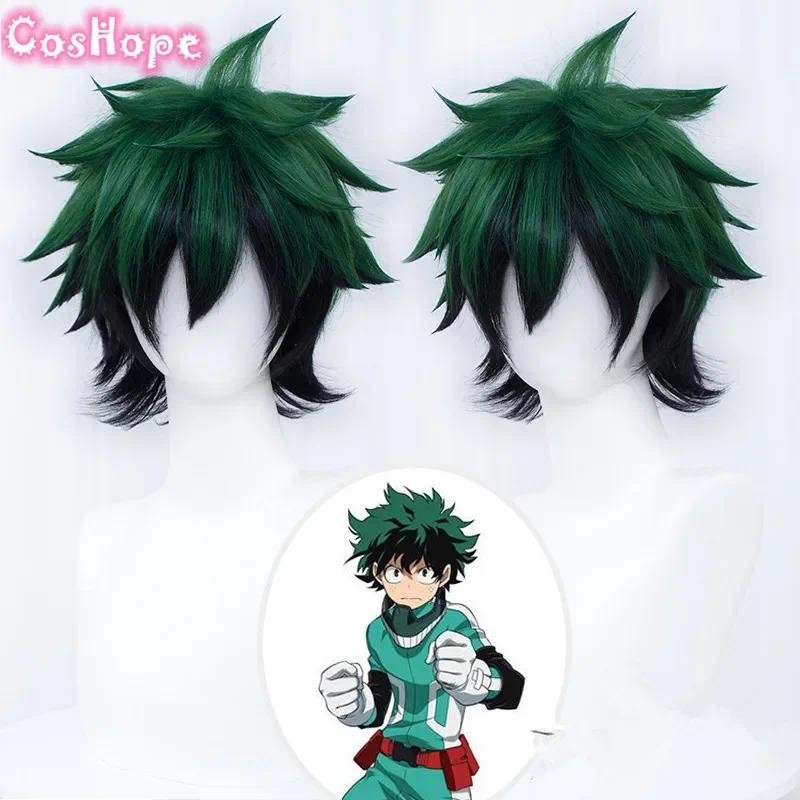 Izuku Midoriya Cosplay Deku Wig Cosplay Short Green Black Wig Cosplay Anime Wigs Heat Resistant Synt