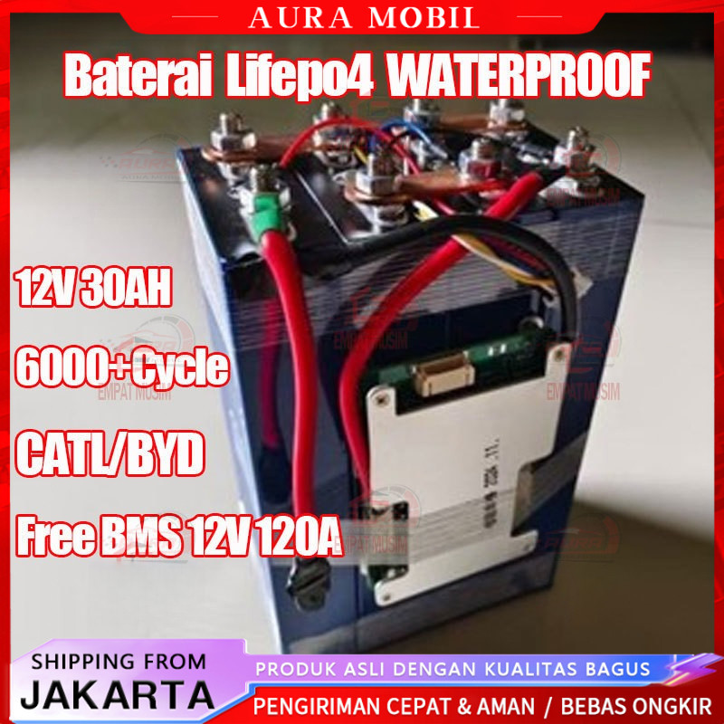 【6000+Cycle】 UPS WATERPROOF BMS Battery LiFePO4 3.7V 25AH 30ah High Drain 3C/5C/6C Baru NEW Grade A 