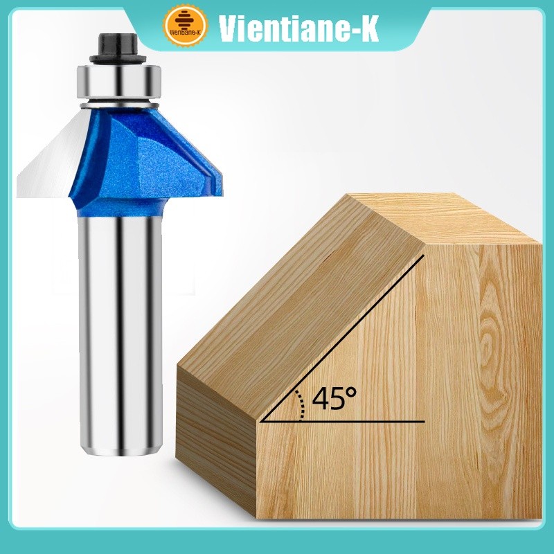1/4 inch Mata Profil Router bits 45° Chamfer/Mata Profil Kayu 6 mm/Mata Router V Groove/Mata Router 