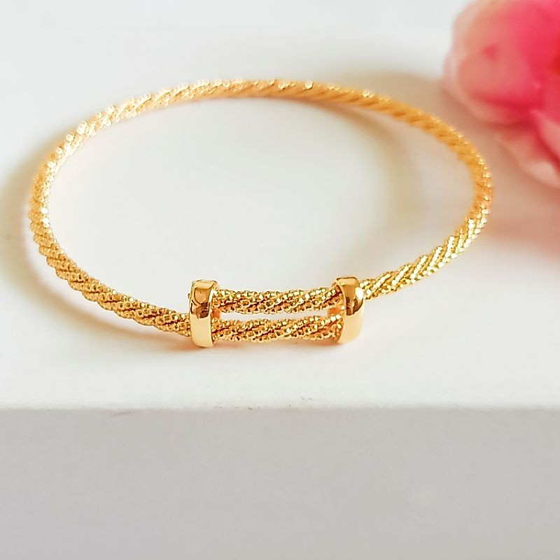 Gelang bangle model plintir/gelang keroncong perhiasan lapis emas