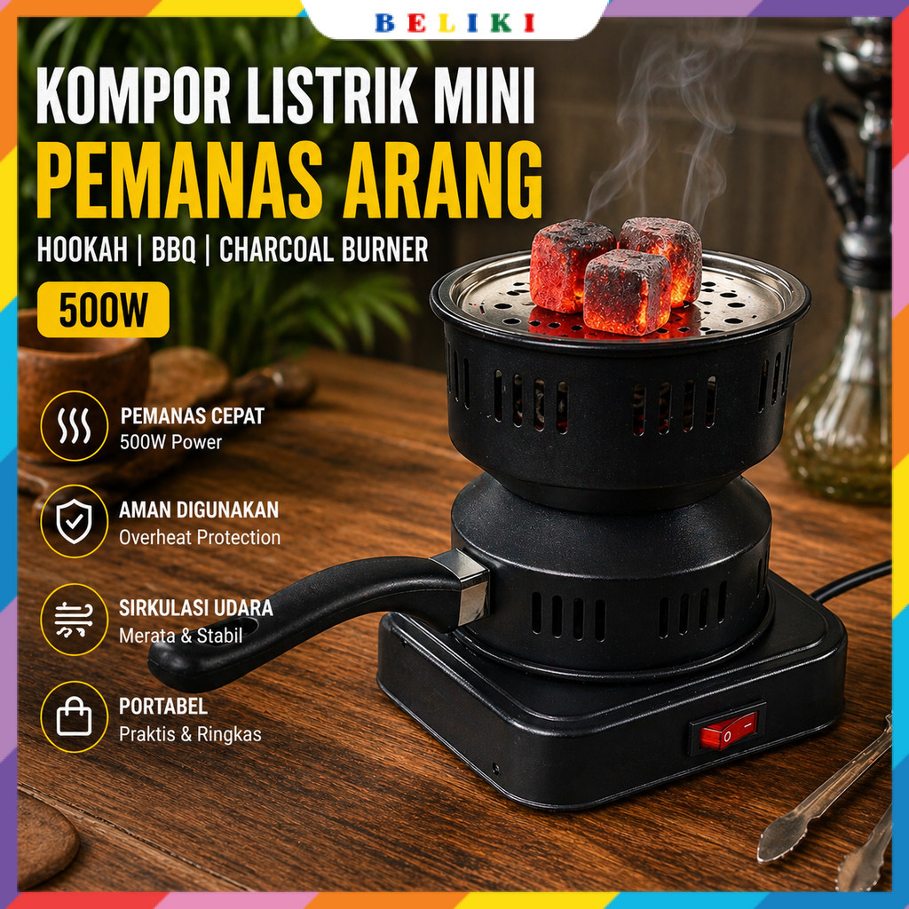 Kompor Listrik Mini Pemanas Arang Hookah BBQ Charcoal Burner 500W - ZD-A016