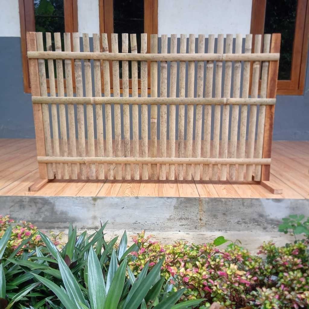 Pagar Bambu Pagar Taman Penyekat Ruangan Dekorasi Teras Rumah Taman Tinggi 30 Cm