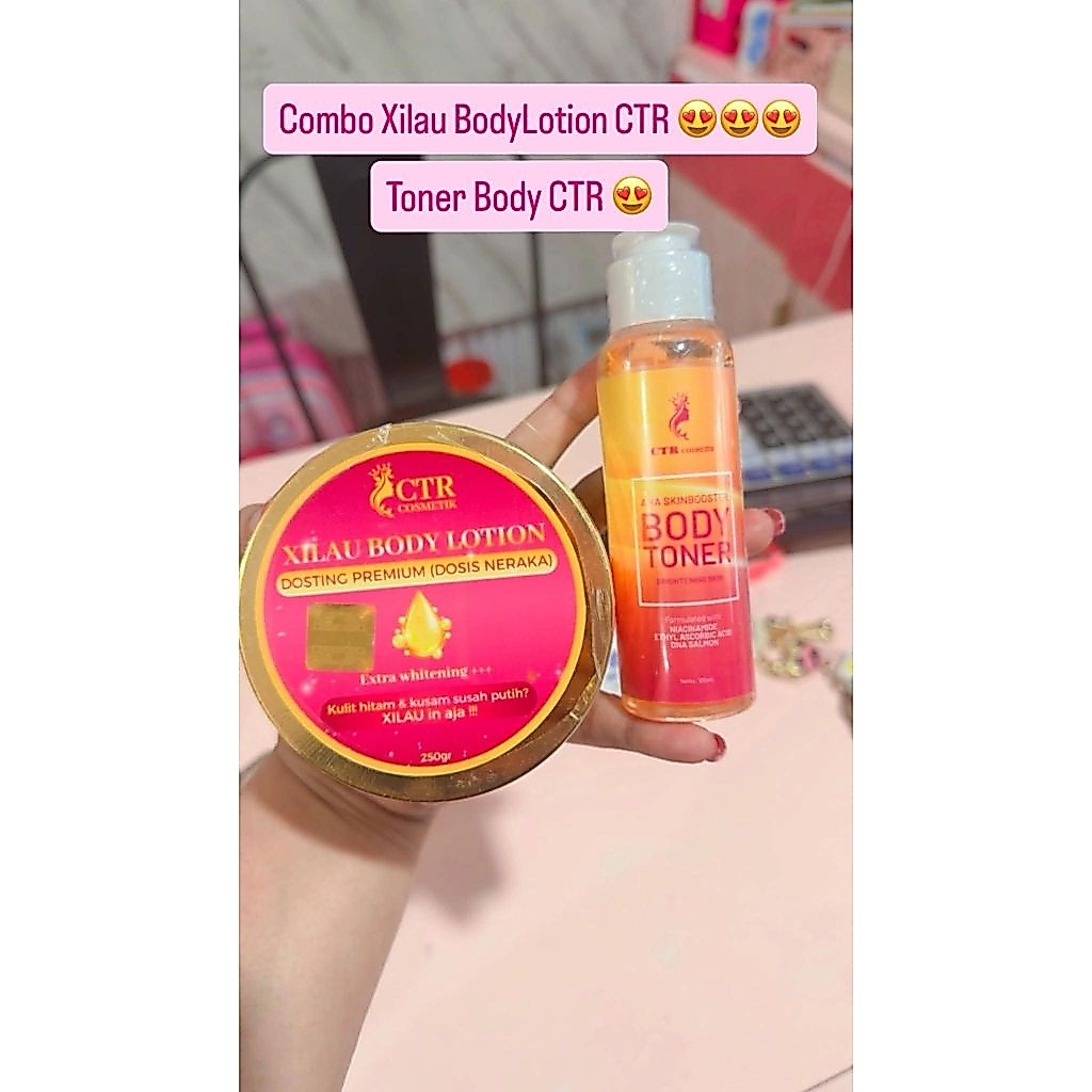 PAKET COMBO PEMUTIH KILAT CTR COSMETIK_HB XILAU WITH TONER DOSIS JAHANNAM