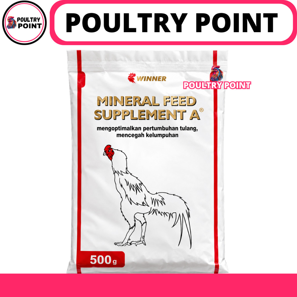MINERAL FEED SUPPLEMENT A LAGA 500 GRAM WINNER - Obat Ayam Lumpuh Bangkok Aduan Tulang Bulu Premix