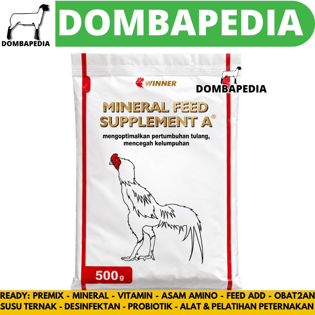 MINERAL FEED SUPPLEMENT A LAGA 500 GRAM WINNER - Obat Ayam Lumpuh Bangkok Aduan Tulang Bulu Premix