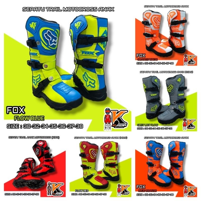 Sepatu trail motocross anak boots safety kids 2025