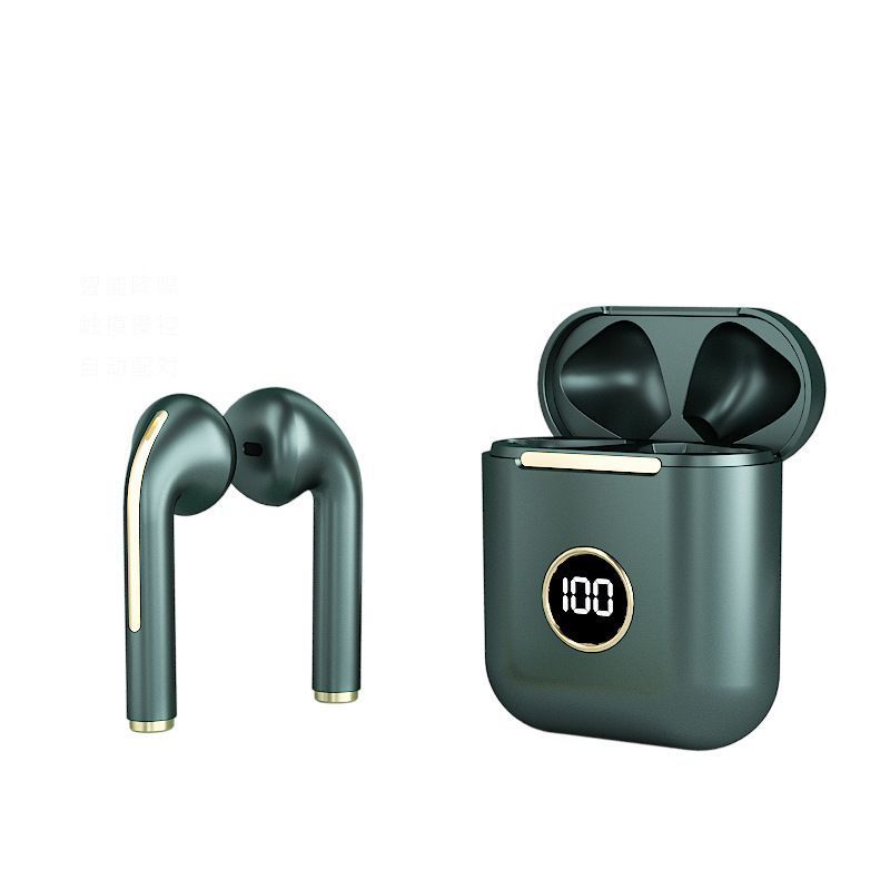 Headphone Bluetooth dengan Layar Digital J18 Versi Terbaru TWS Headphone Olahraga Peredam Kebisingan