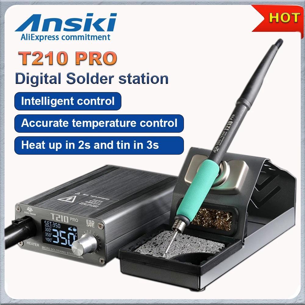 OSS TEAM T210PRO Solder Station 75W 3S Tin melting 120450°C Adjustable LCD for PCB IC Precision repa