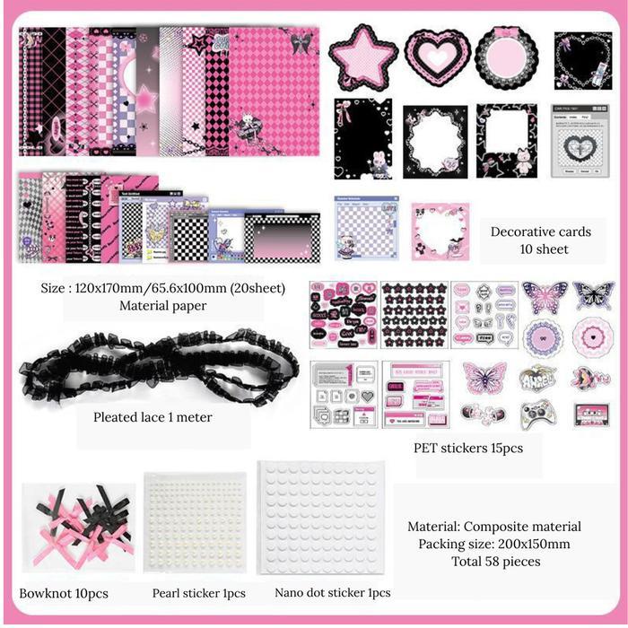 [Totori] DIY Itabag Material Set Aksesoris Dekorasi Itabag Lucu Lengkap Bag Accessories - 3.Pink