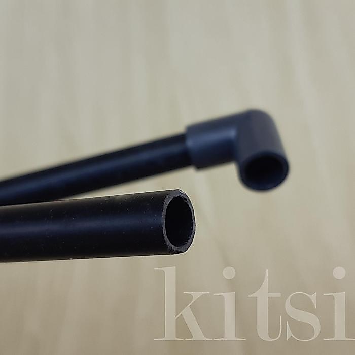 SAMBUNGAN PIPA HITAM KECIL 8 mm KENI KNI "L" AQUARIUM UNTUK PIPA 7/9