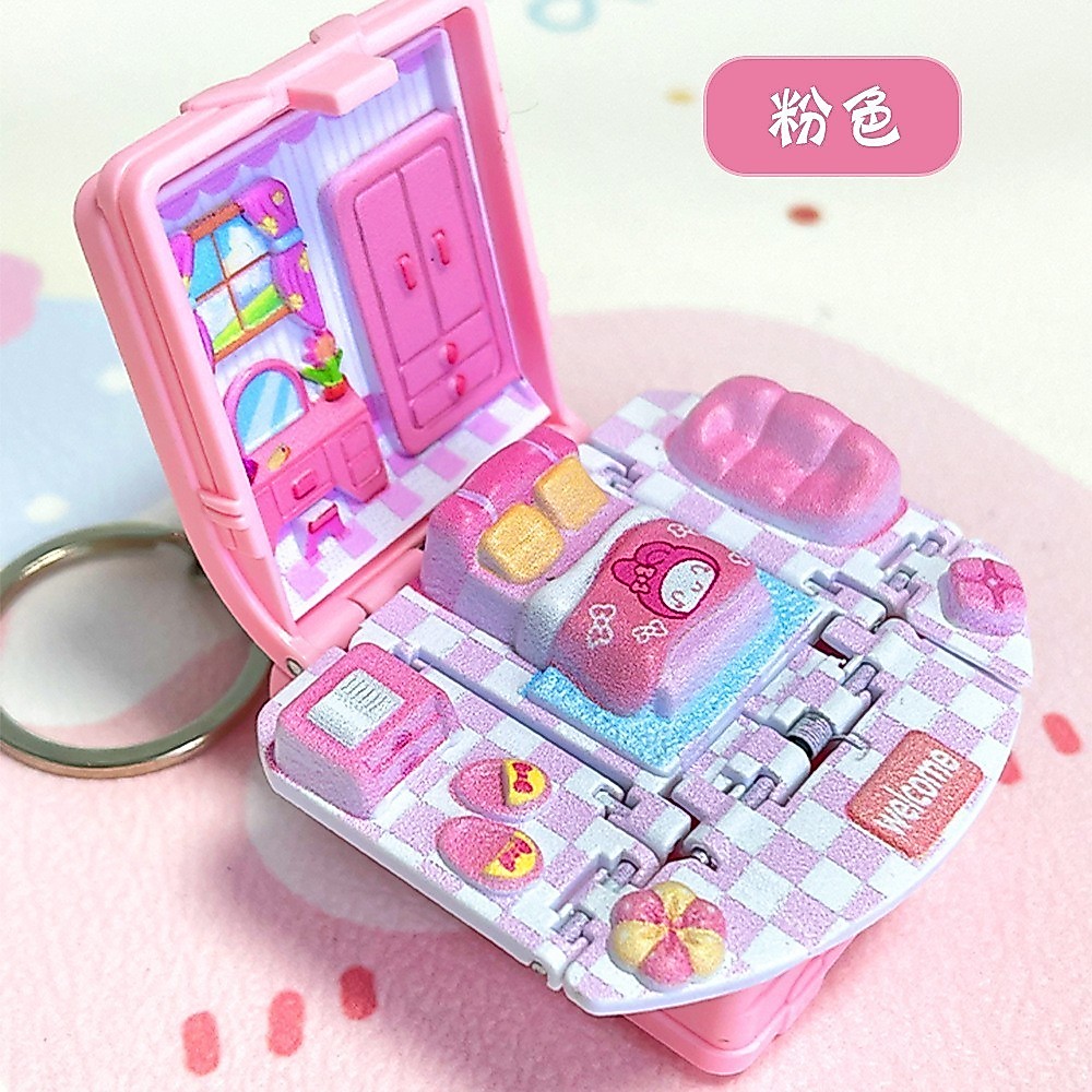 3D Sanrio Folding Pop-up Book Mini Keychain Astronaut Educational Castle Stress Relief Creative