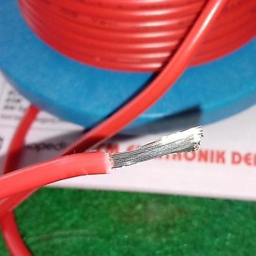"New" kabel AWG12 AWG 12 diamater serabut 4mm made in JAPAN merah per meter