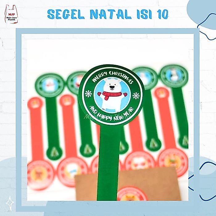 Stiker Segel Natal Christmas Label Stiker Toples Kue & Hampers Gift