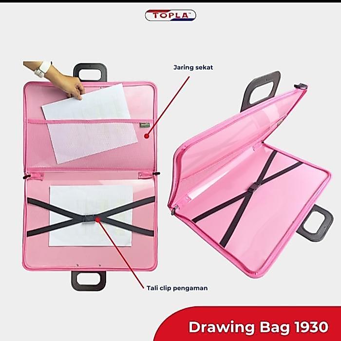 ZIPPER BAG / MAP SLETING JINJING / TAS FILE / DRAWING BAG TOPLA A3