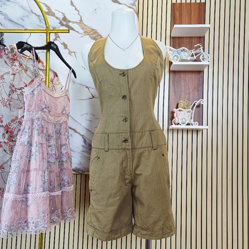 Vintage Overall Denim Halter-Neck PREMIUM • RARE PIECE • SHIPS JP Original