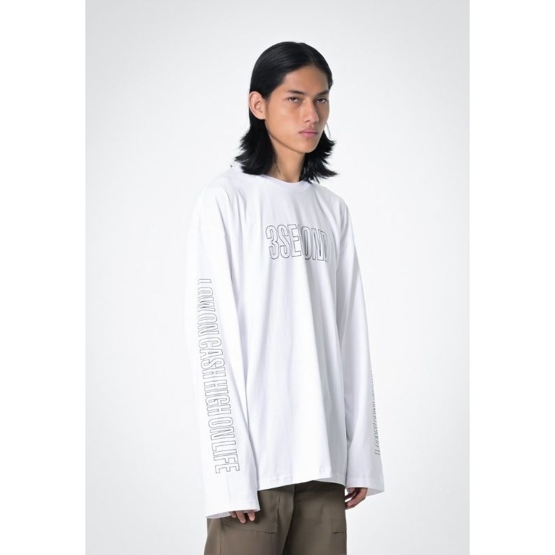 Kaos 3-second Putih Lengan Panjang