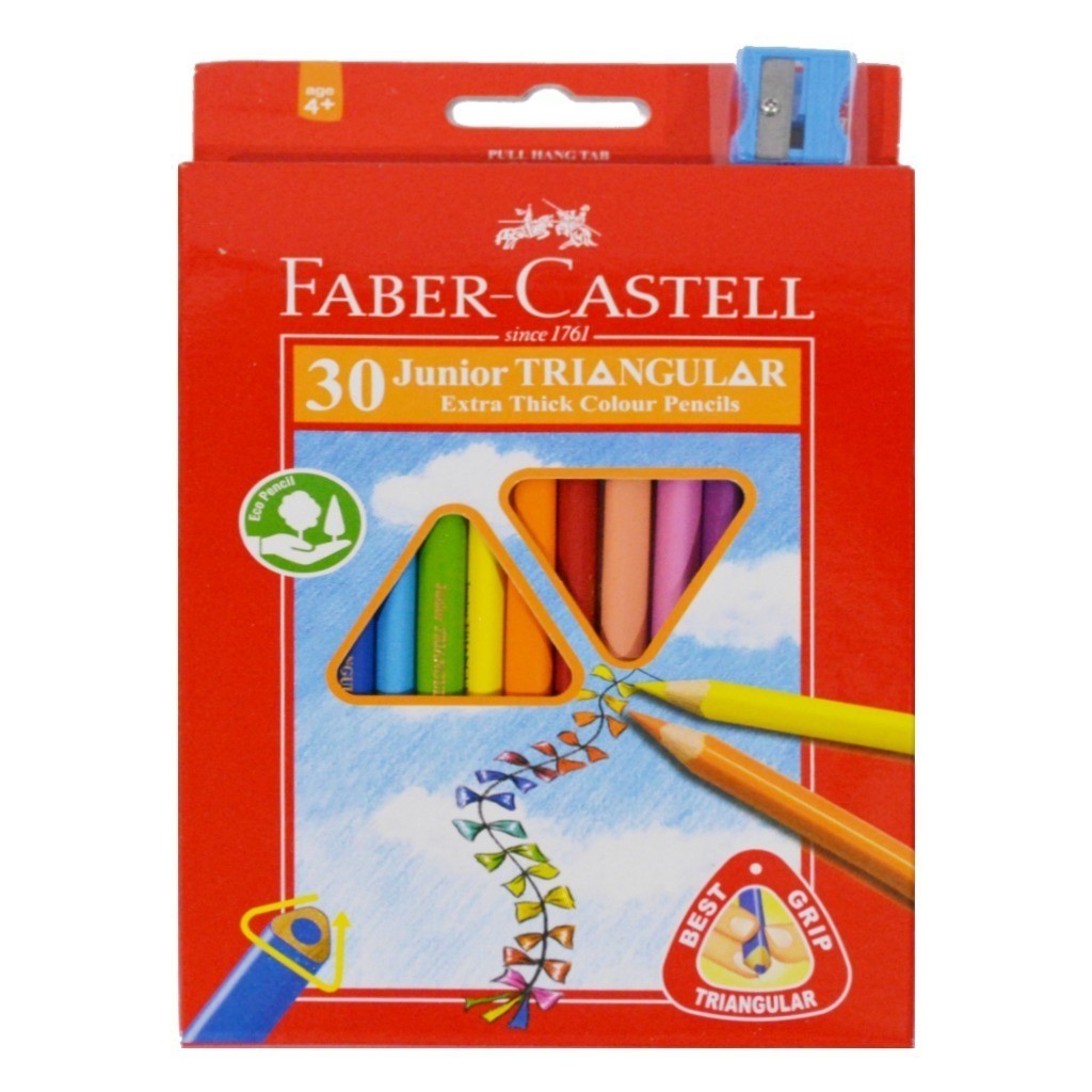 

faber castell junior triangular colour pensil isi 10/20/30 warna