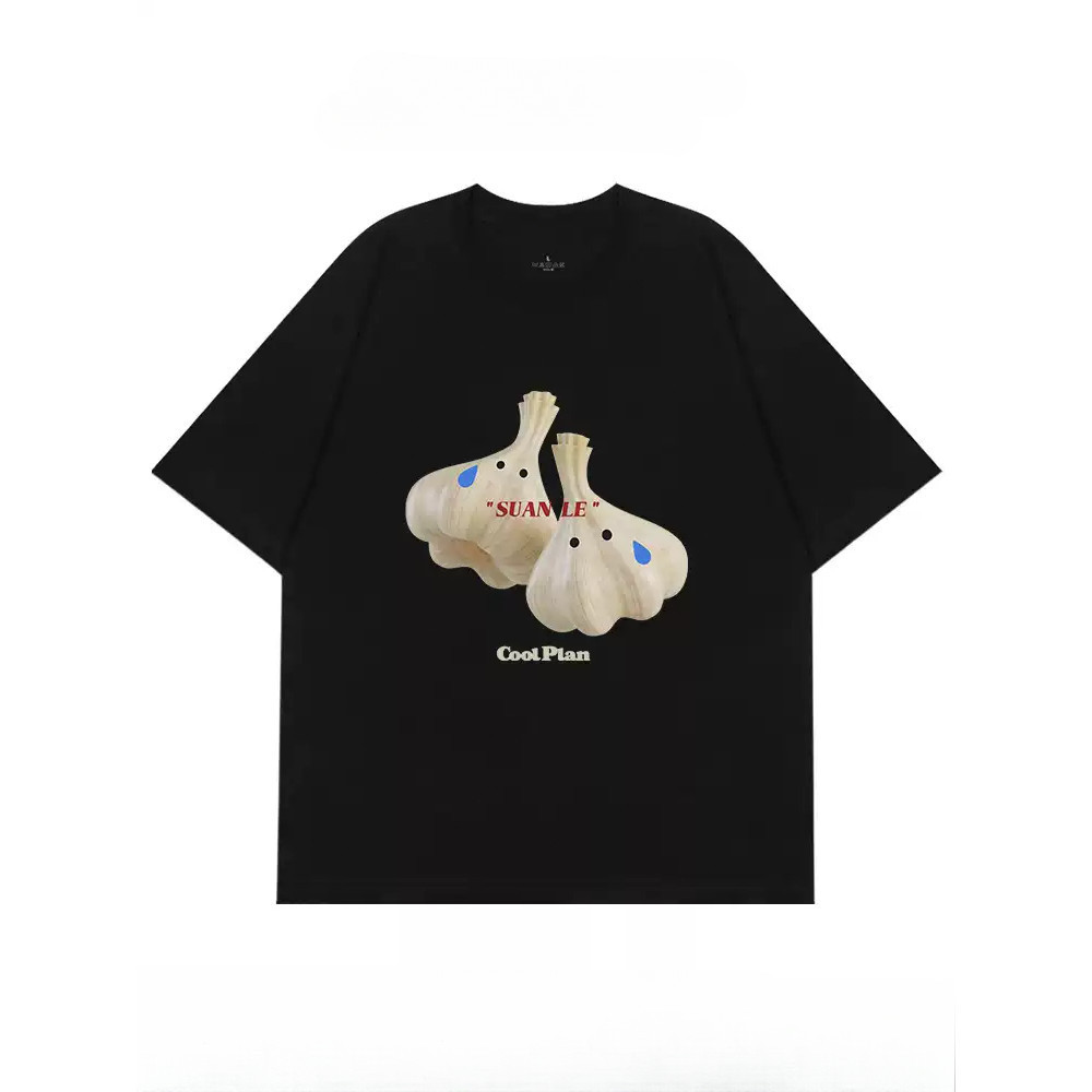 MCM KAOS boxy pencetakan Amerika Retro Mode jalanan  kaos pria wanita atasan Lengan Pendek T-shirt s