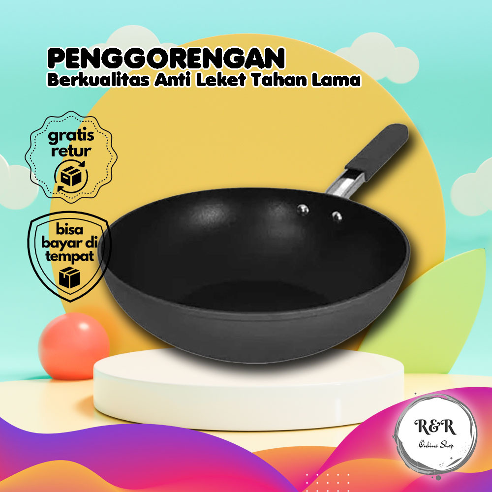 Wajan Datar Tahan Lama Teflon Ekonomis Praktis Wajan Serbaguna Wajan Frypan Wajan Penggorengan Anti 