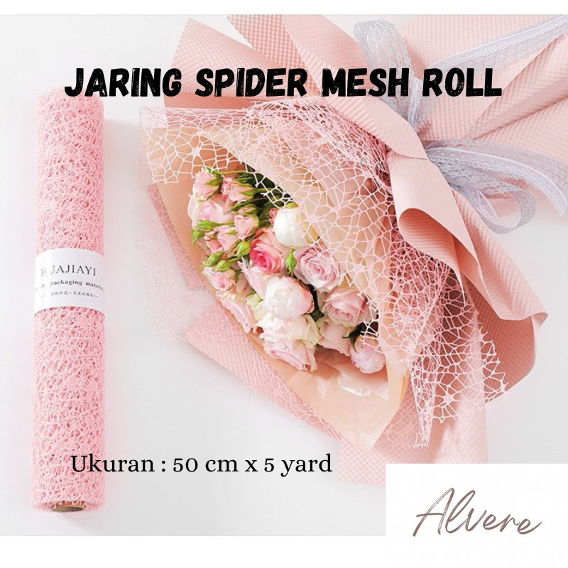 

Flower Wrapping Jaring Spider Mesh Roll Kertas Buket Premium