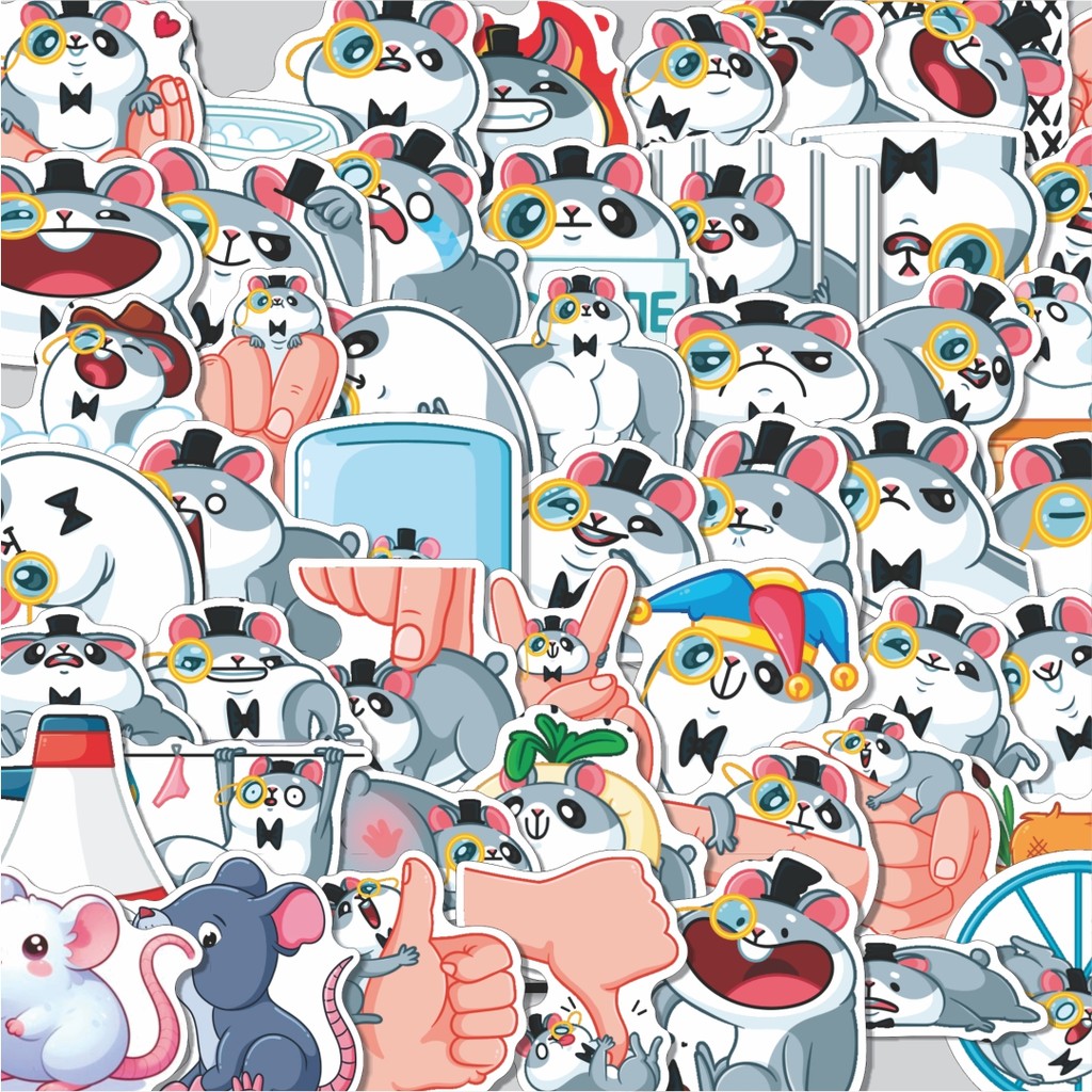 

Stiker Cutting Pack Stiker Tikus Homa Sapiens Isi 100Pcs Series Aesthetic Lucu Keren Untuk Koper Bahan Vynil
