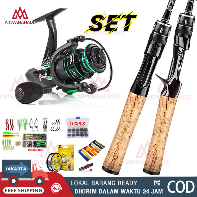 1 Set Joran UL carbon 168M/1.8M/1.98M lentur 3-6Lbs carbon padat/Reel Pancing Gulungan Pancing Panci