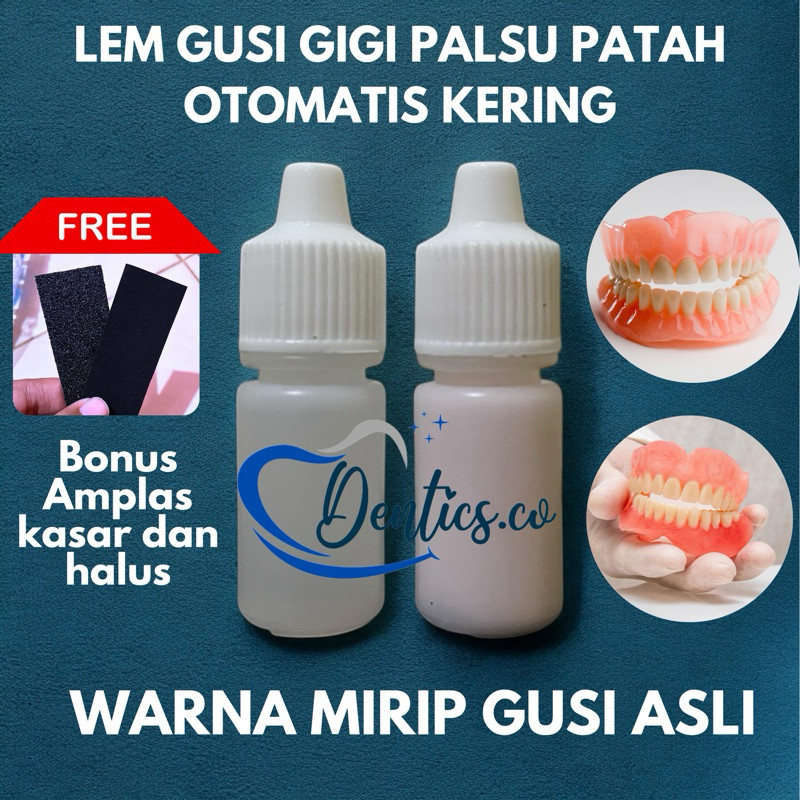 lem gusi gigi palsu patah otomatis kering warna mirip gusi asli