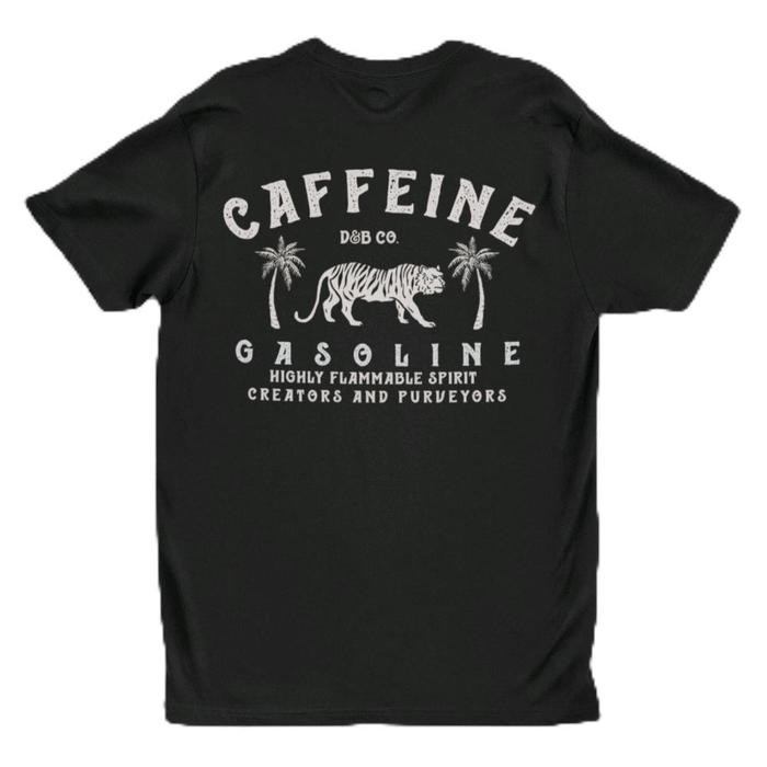 (COD) Kaos Retro Vintage Caffeine and Gasoline Classic Motorcycle T-Shirt - S