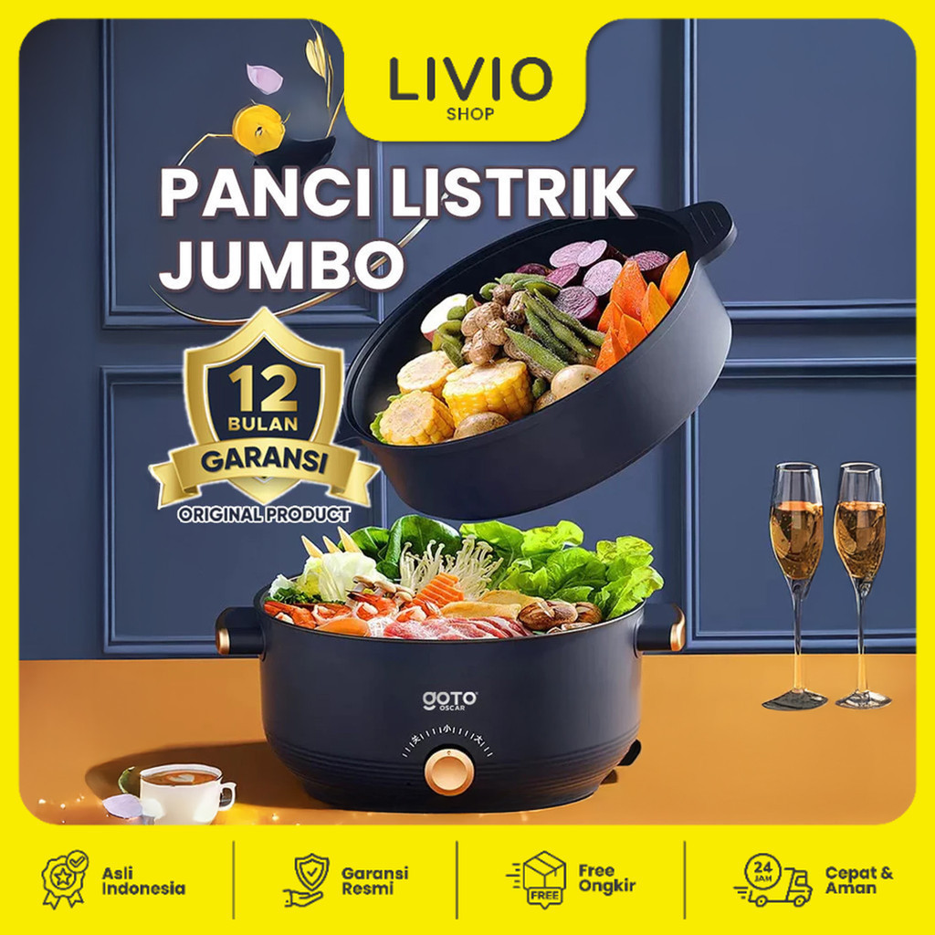 Goto Oscar Panci Listrik Serbaguna Elektrik Fry Pan 3L Goreng Kukus