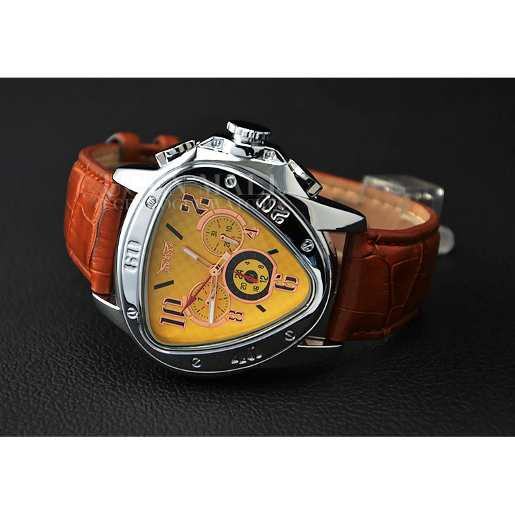 Winner Fully Automatic Mechanical Watch Personalized Triangle Leather Watch Business Men's Watch Six