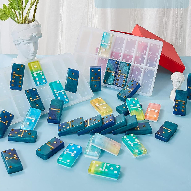 

Domino resin silicone mold drip glue DIY card nine board game Luan letter energy symbol