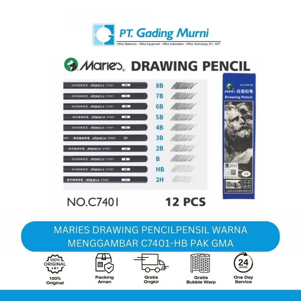 

MARIES DRAWING PENCILPENSIL WARNA MENGGAMBAR C7401-HB PAK GMA