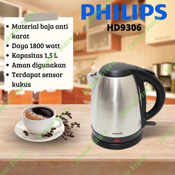 Pemanas air/ Teko Elektrik / Kettle Philips HD9306 1,5L Tea Kitchenware