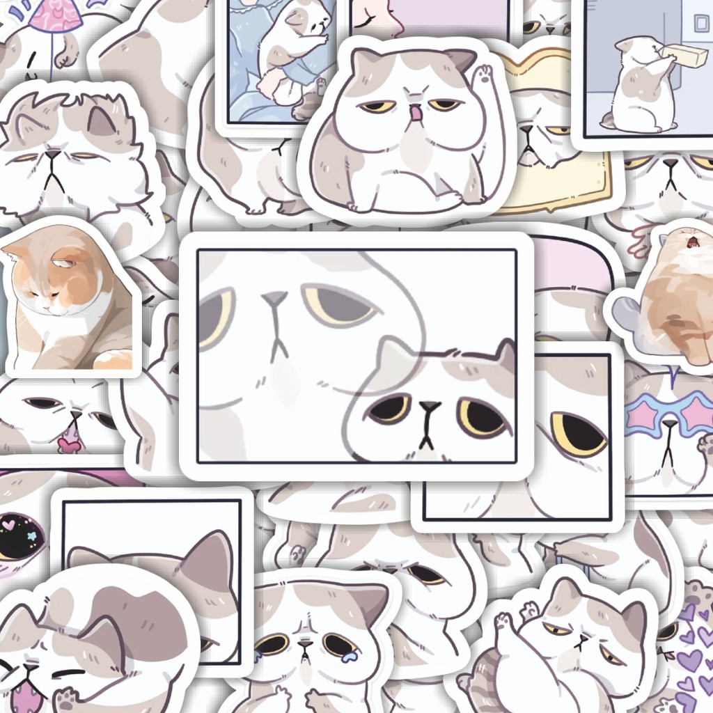 

100PCS Lucu Stiker Kartun Funny Yogurtbez Stiker Aesthetic Stiker Anti Air Stikers Berperekat Waterproof sticker decal buat Motor Helm Buku Journal Koper Casing HP Laptop Botol Minum Hadiah anak