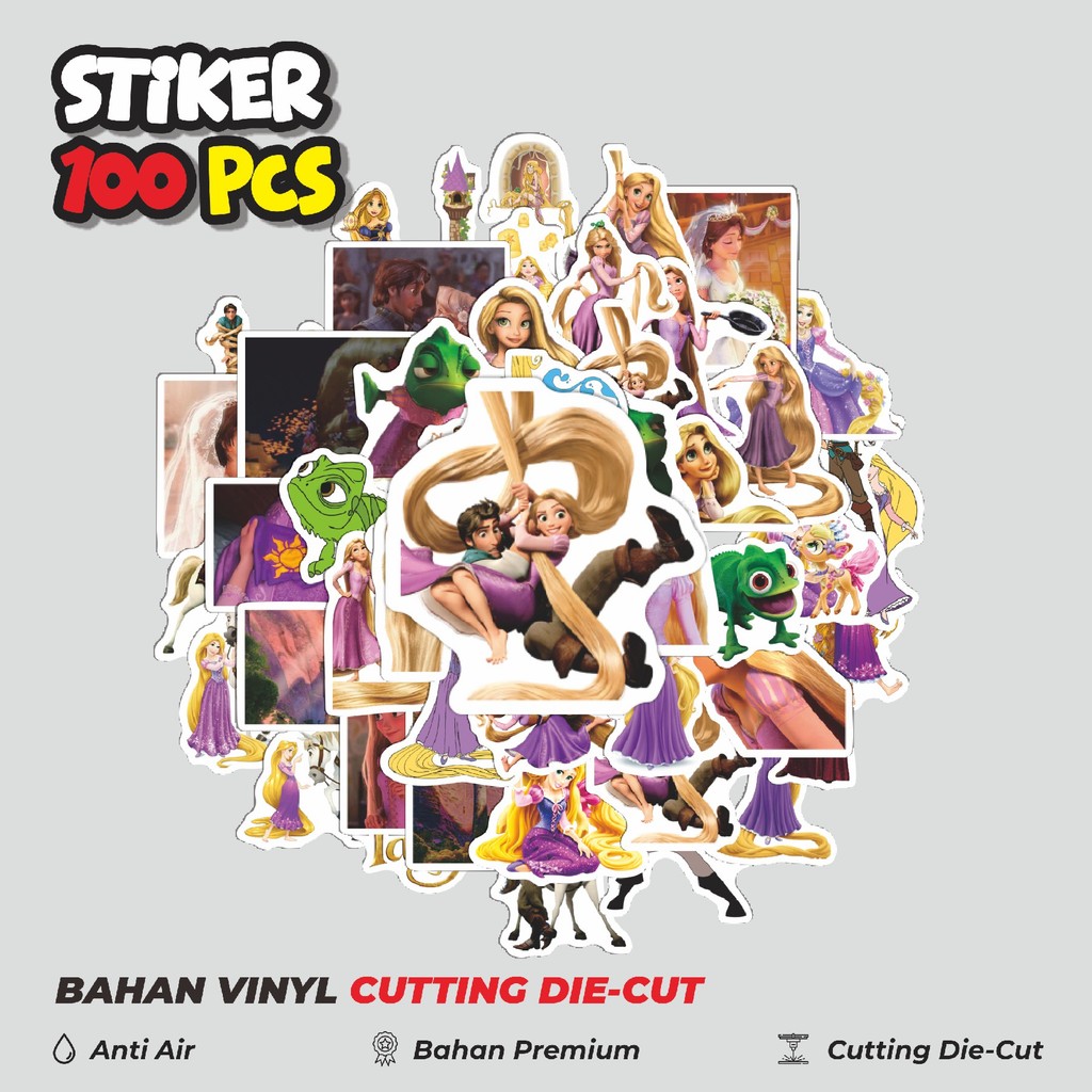 

Terbaru! 50 pcs Stiker Kartun Rapunzel V2 Dekorasi Lucu Kreatif untuk Notebook, Skateboard, HP