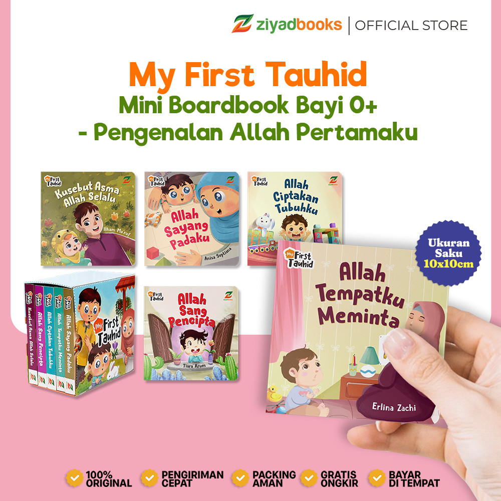 Gusfams - Paket 5 Buku Mini Boardbook Bayi 0+ My First Tauhid Pengenalan Allah